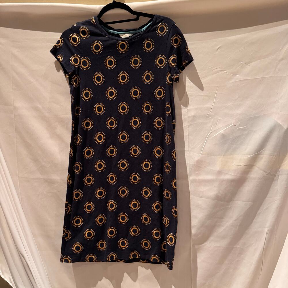 Boden women’s navy with gold accent dress size 6R gorgeous